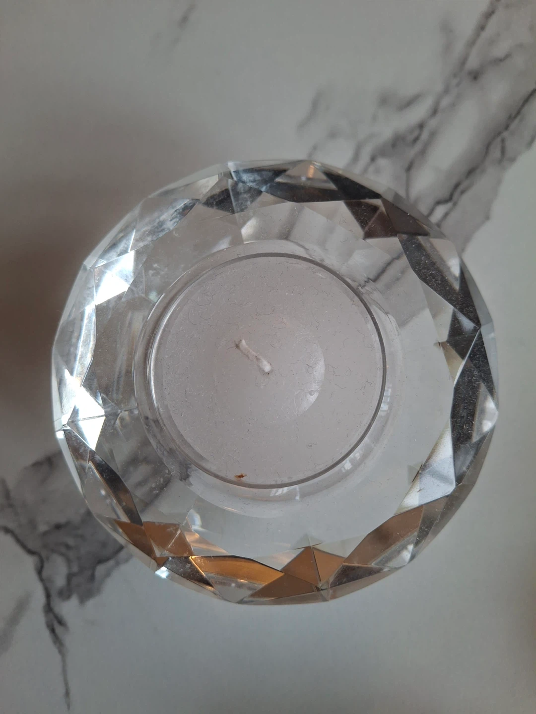 Set of 3 crystal tea light candle holders - photo 3
