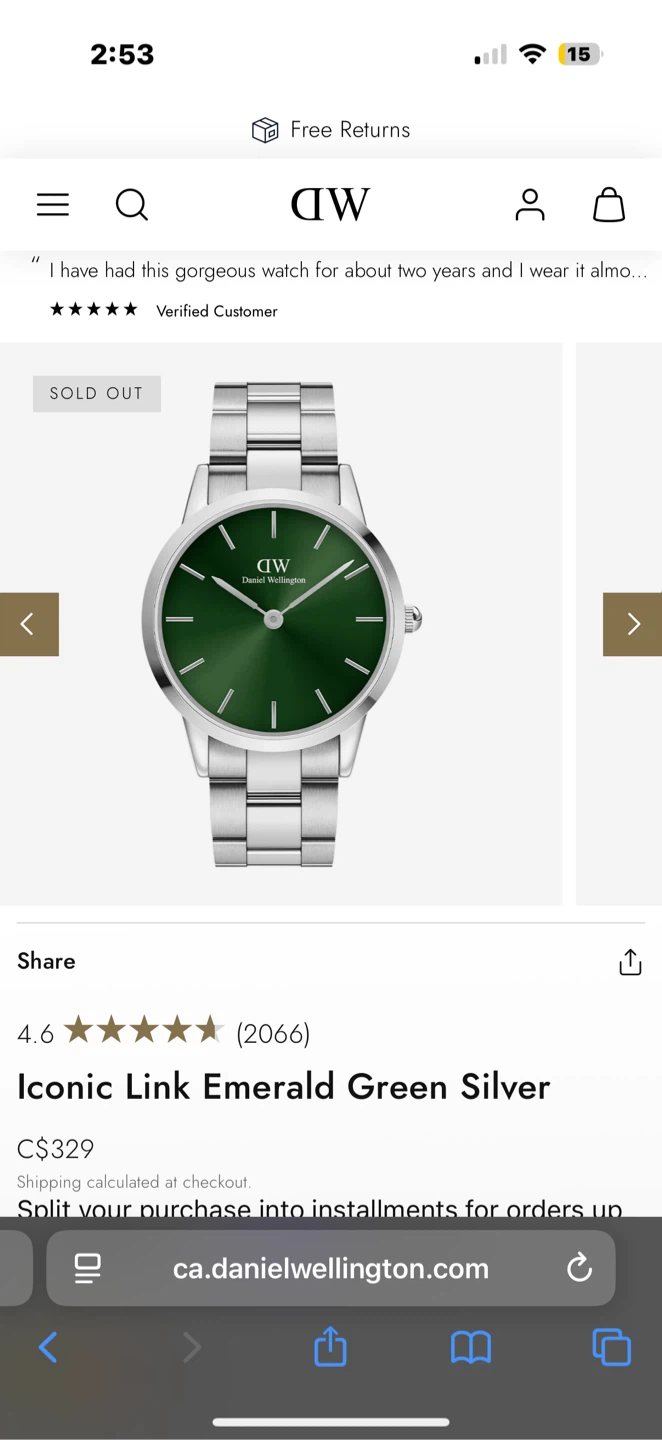 Daniel Wellington Iconic Link Emerald Green Silver Watch - photo 3