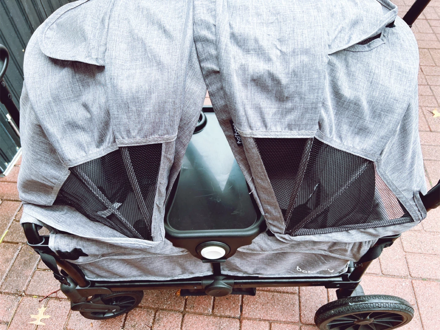 Grey Double Stroller with Snack Tray - photo 4