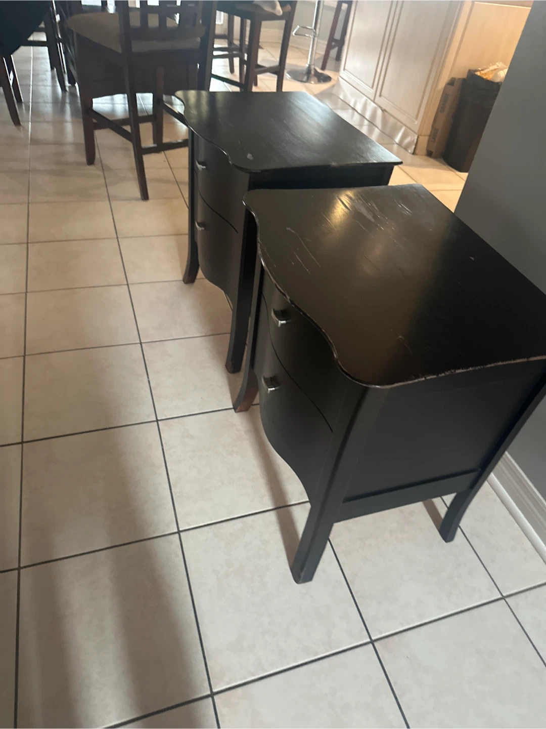 Pair of Black Nightstands/Side Tables - photo 2