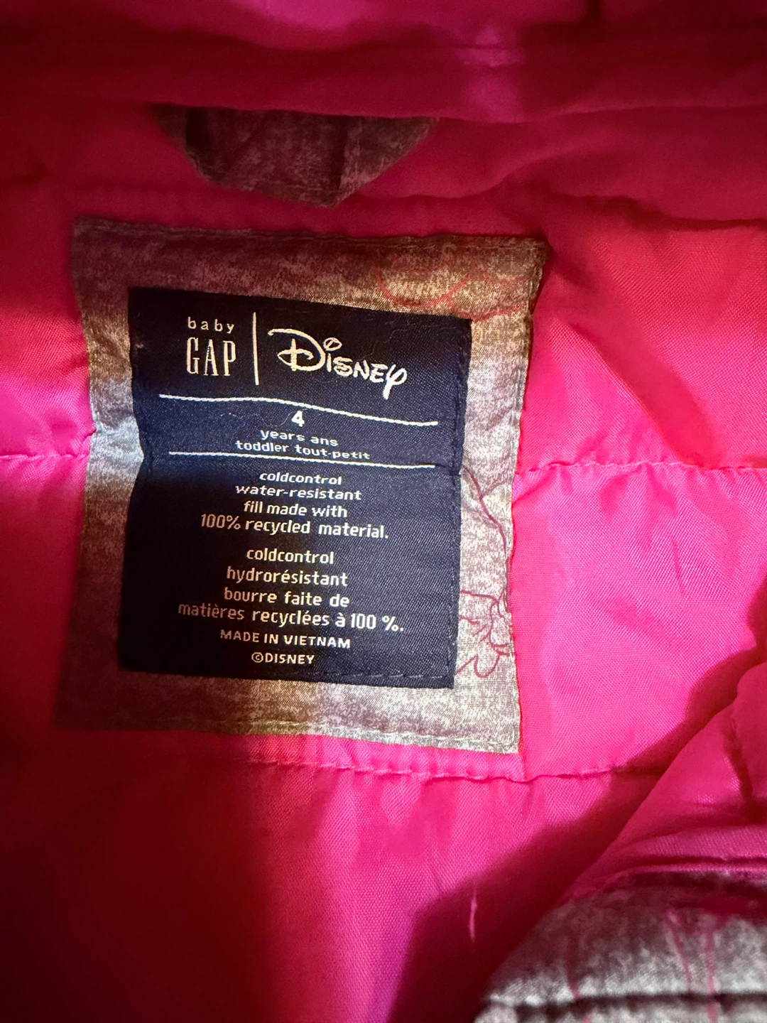 Baby GAP x Disney Puffer Jacket - Size 4 - photo 2