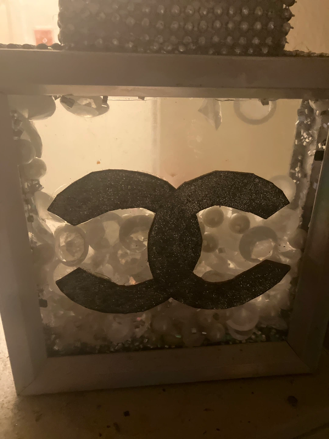 Decorative Lamp with CC Logo and Pearls