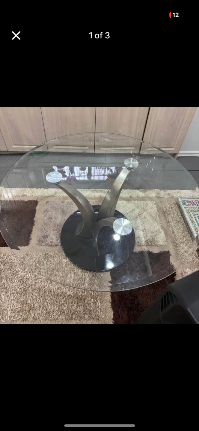 Glass Top Coffee Table $100
