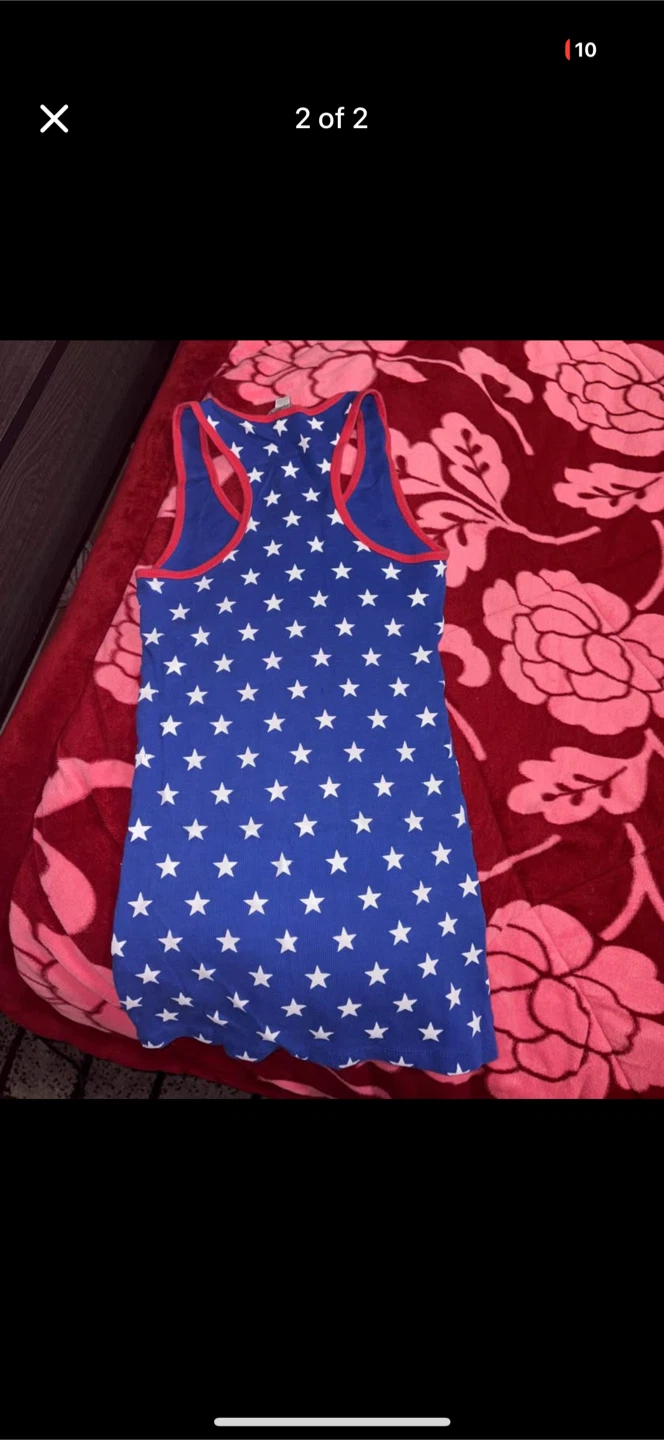 Guess Women's Tank Top - Blue with White Stars - photo 2