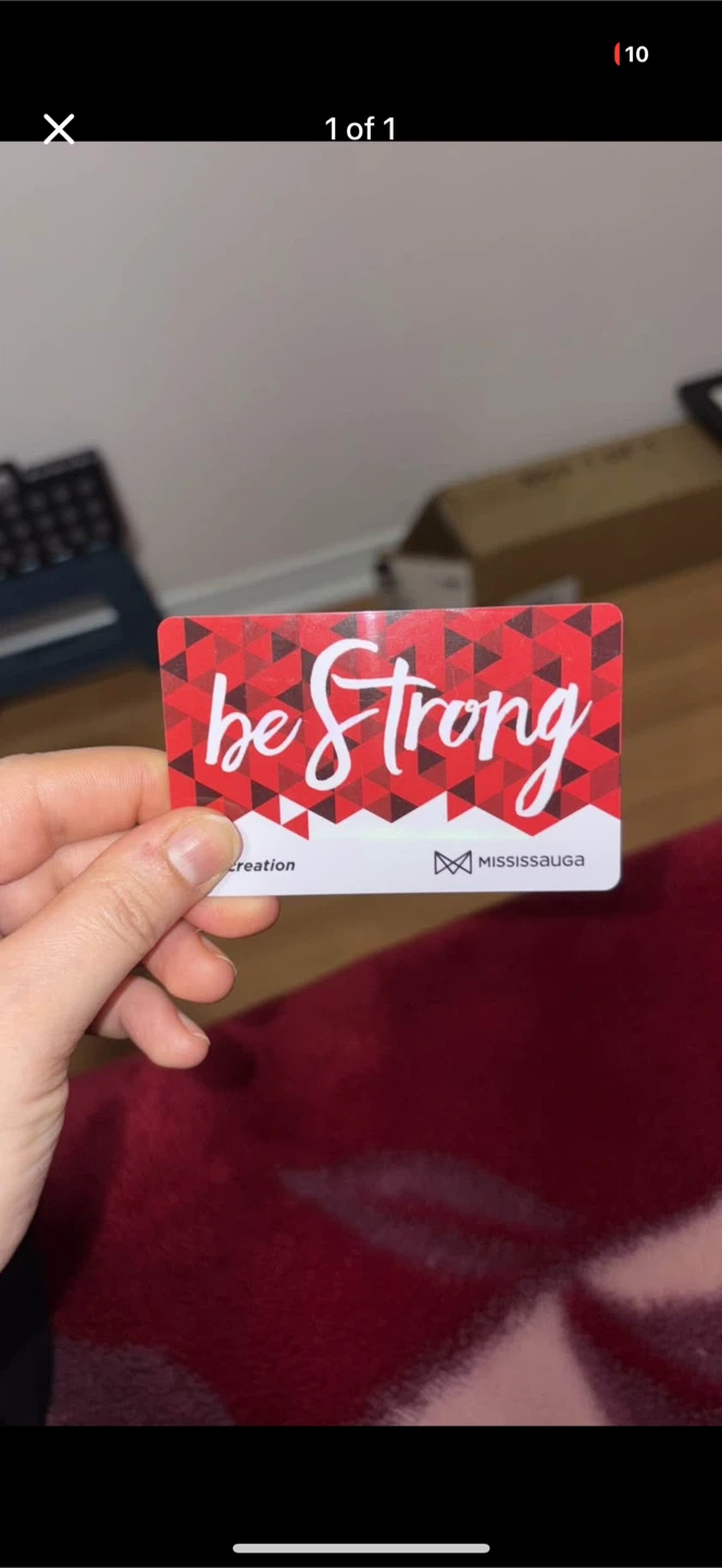Mississauga Recreation "be Strong" Card