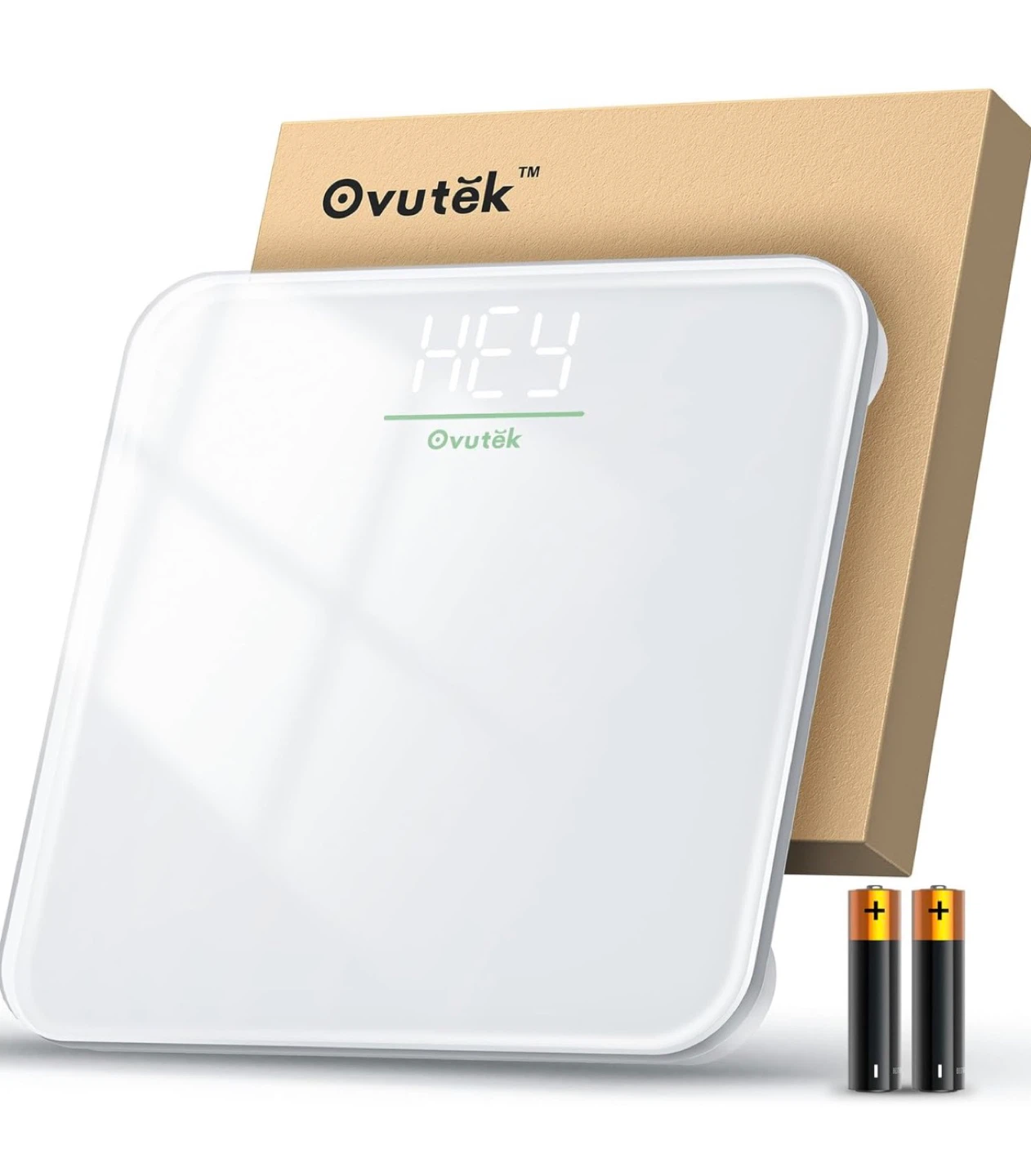 Ovutek White Digital Bathroom Scale 10.2 Inch