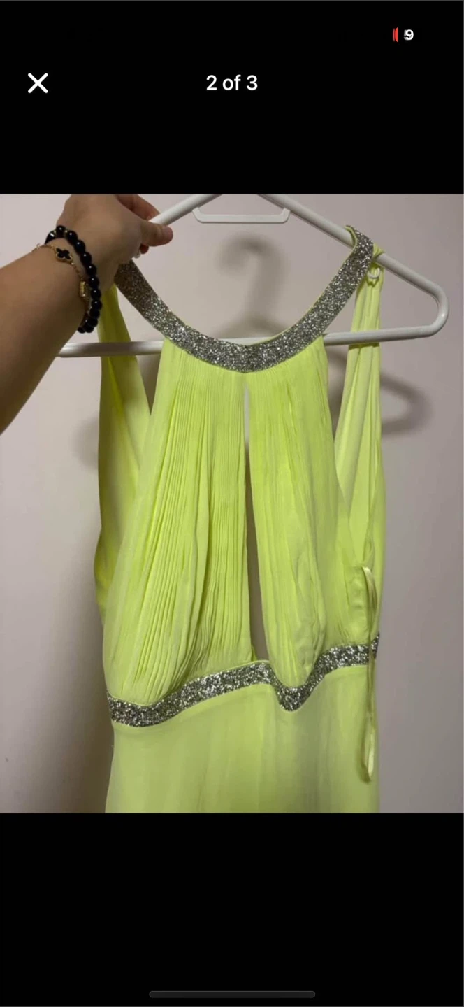 $25 Women's Halter Neck Beaded Maxi Dress - Lime Green M/L - photo 2