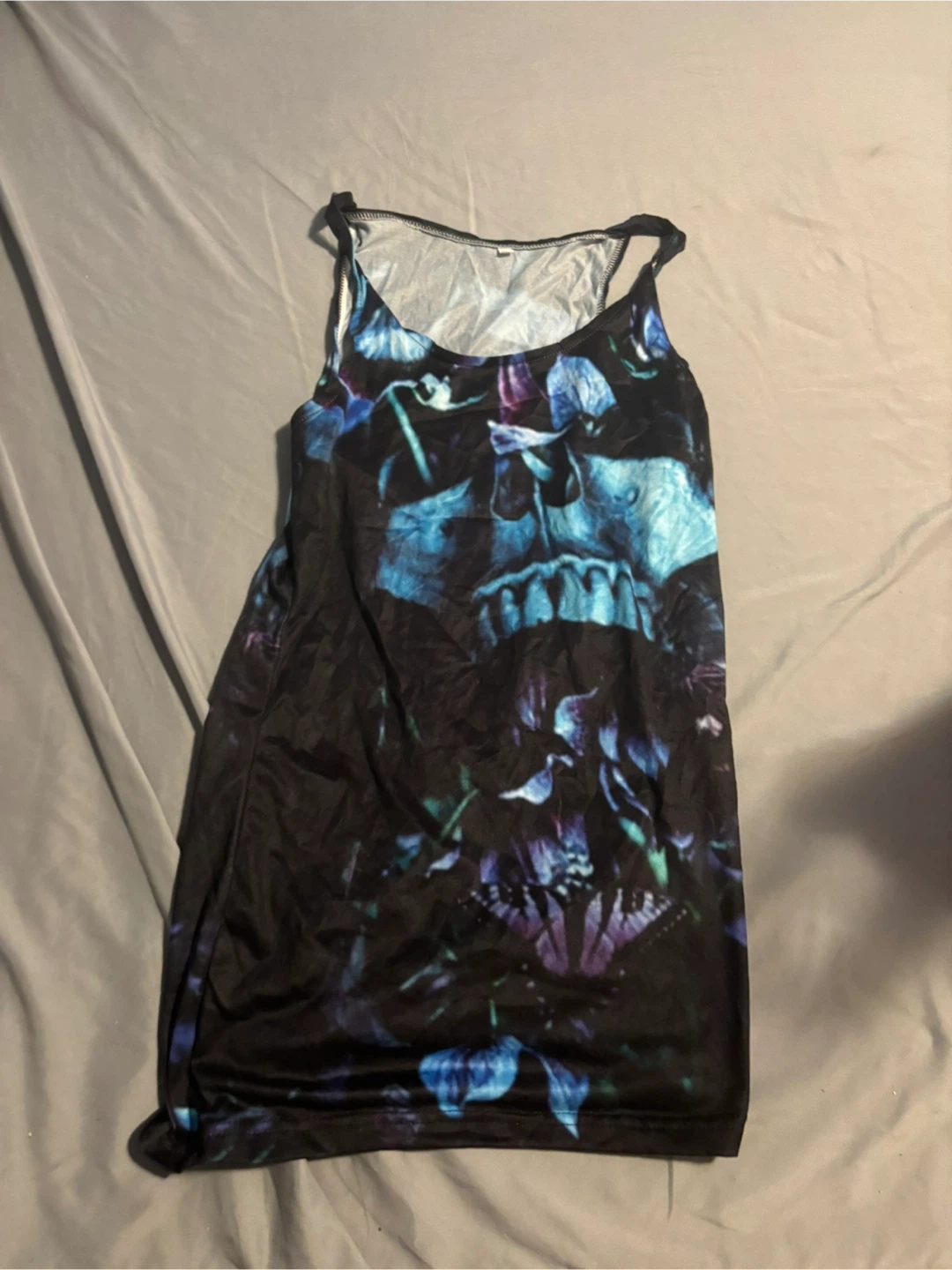 Skull Floral Print Tank Top