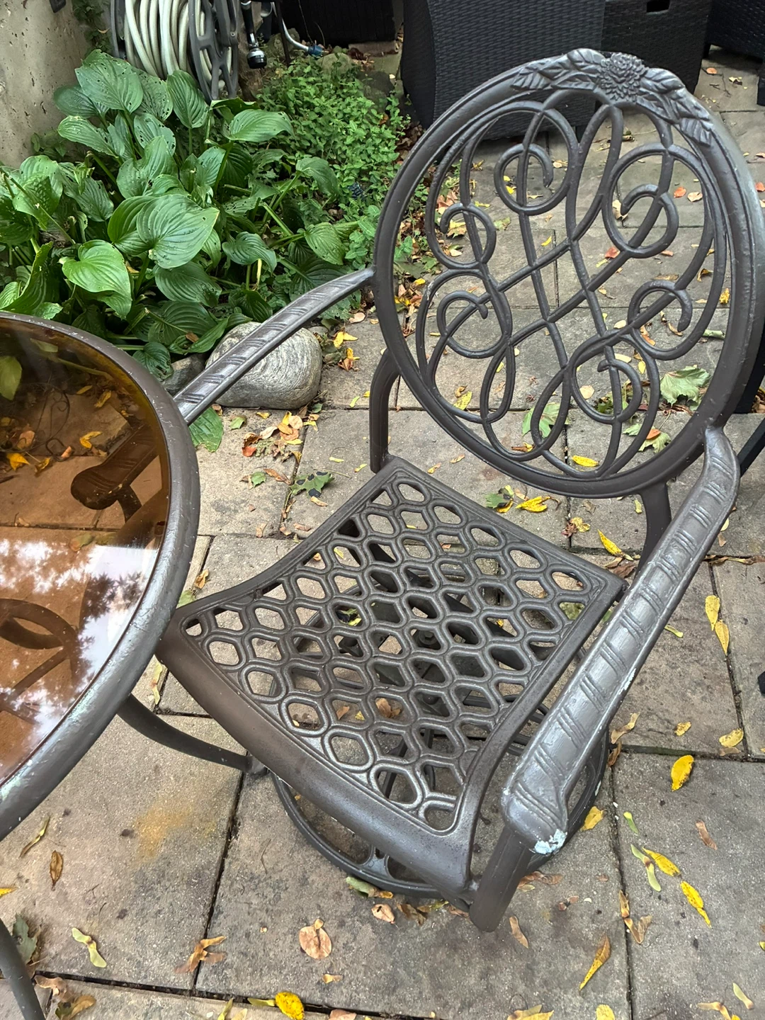 Metal Swivel Patio Chairs (2) and Table Bistro Set - photo 2