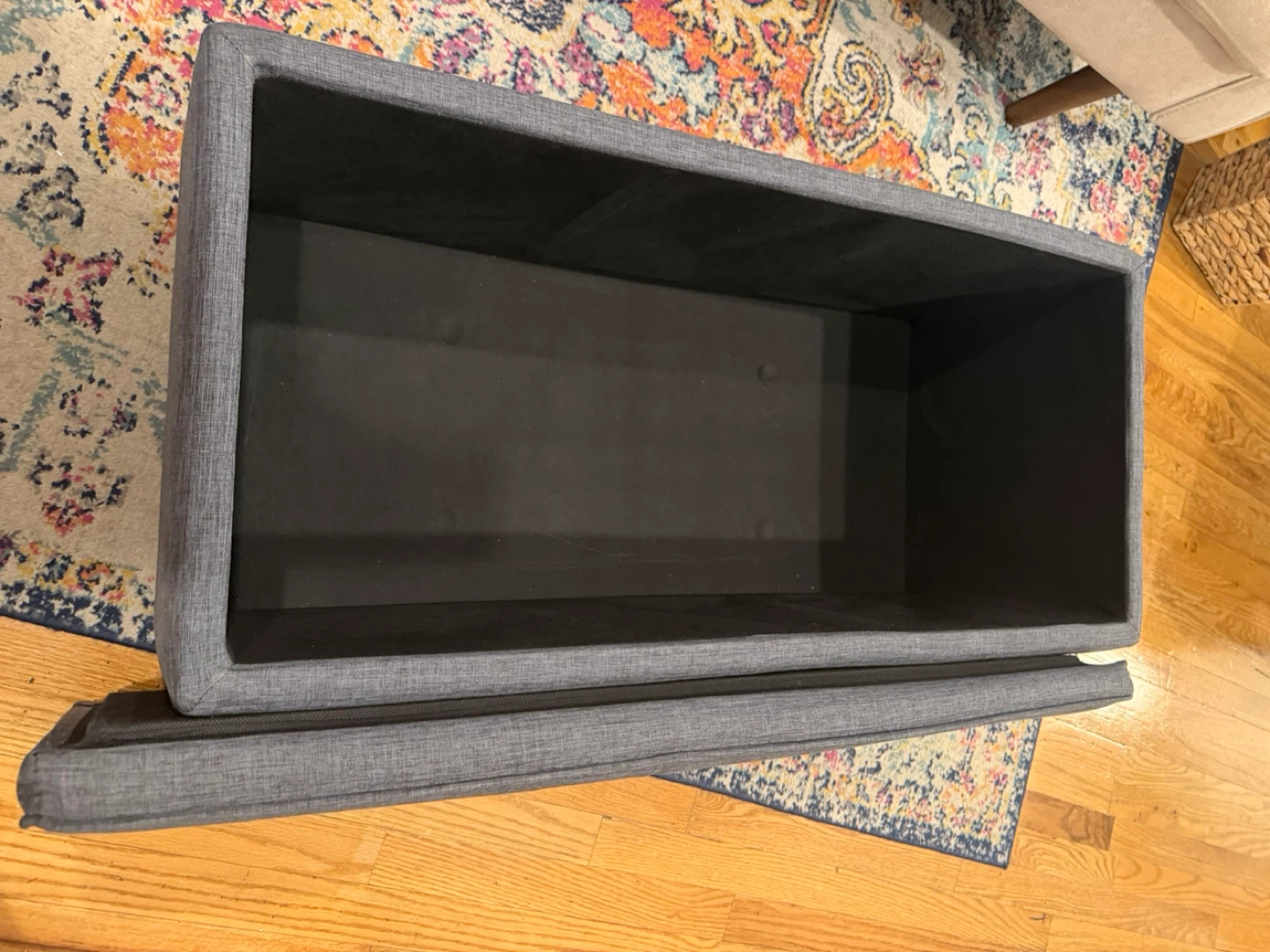 Gray Storage Ottoman Bench - photo 2