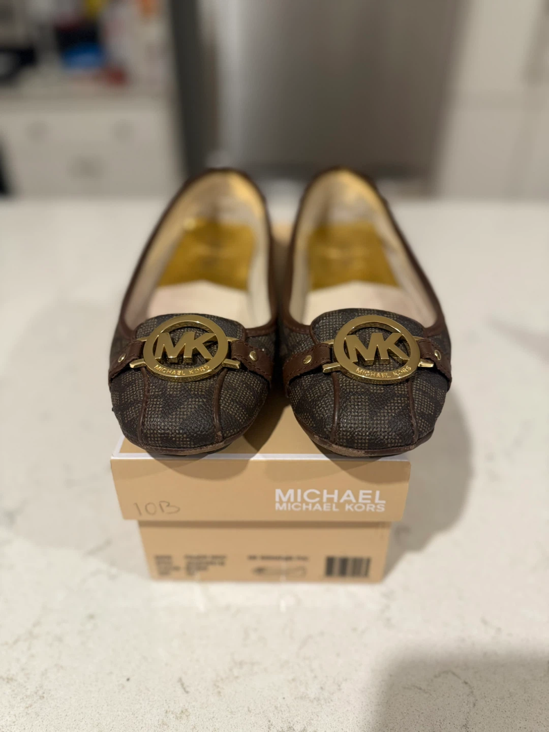 Michael Kors Brown MK Logo Ballet Flats