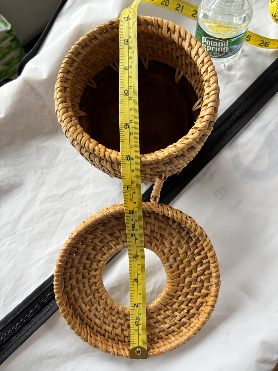 Woven Rattan and Wood Round Basket with Lid - photo 5
