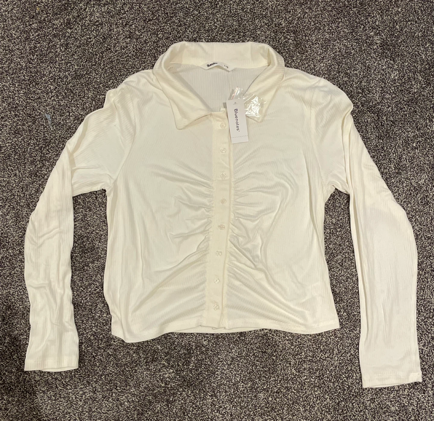 White Collared Long Sleeve Top - photo 2