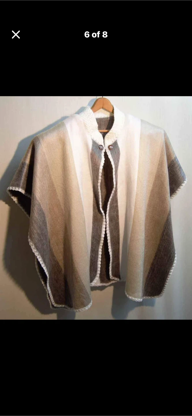 Striped Poncho Cape