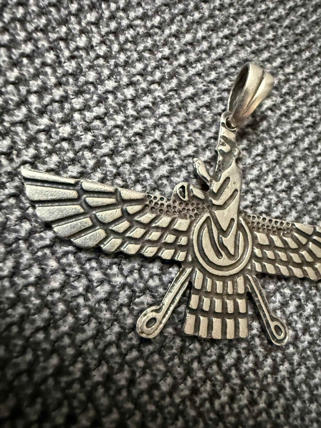 Silver Faravahar Pendant "Good Thoughts, Good Words, Good Deeds" - photo 2