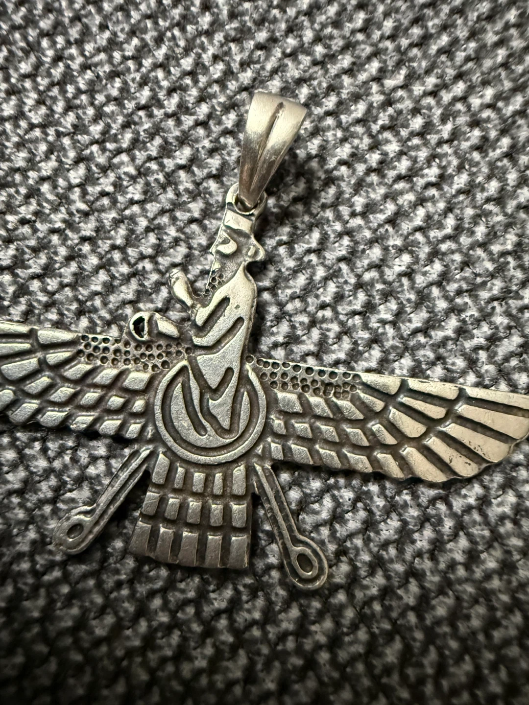Silver Faravahar Pendant "Good Thoughts, Good Words, Good Deeds" - photo 3