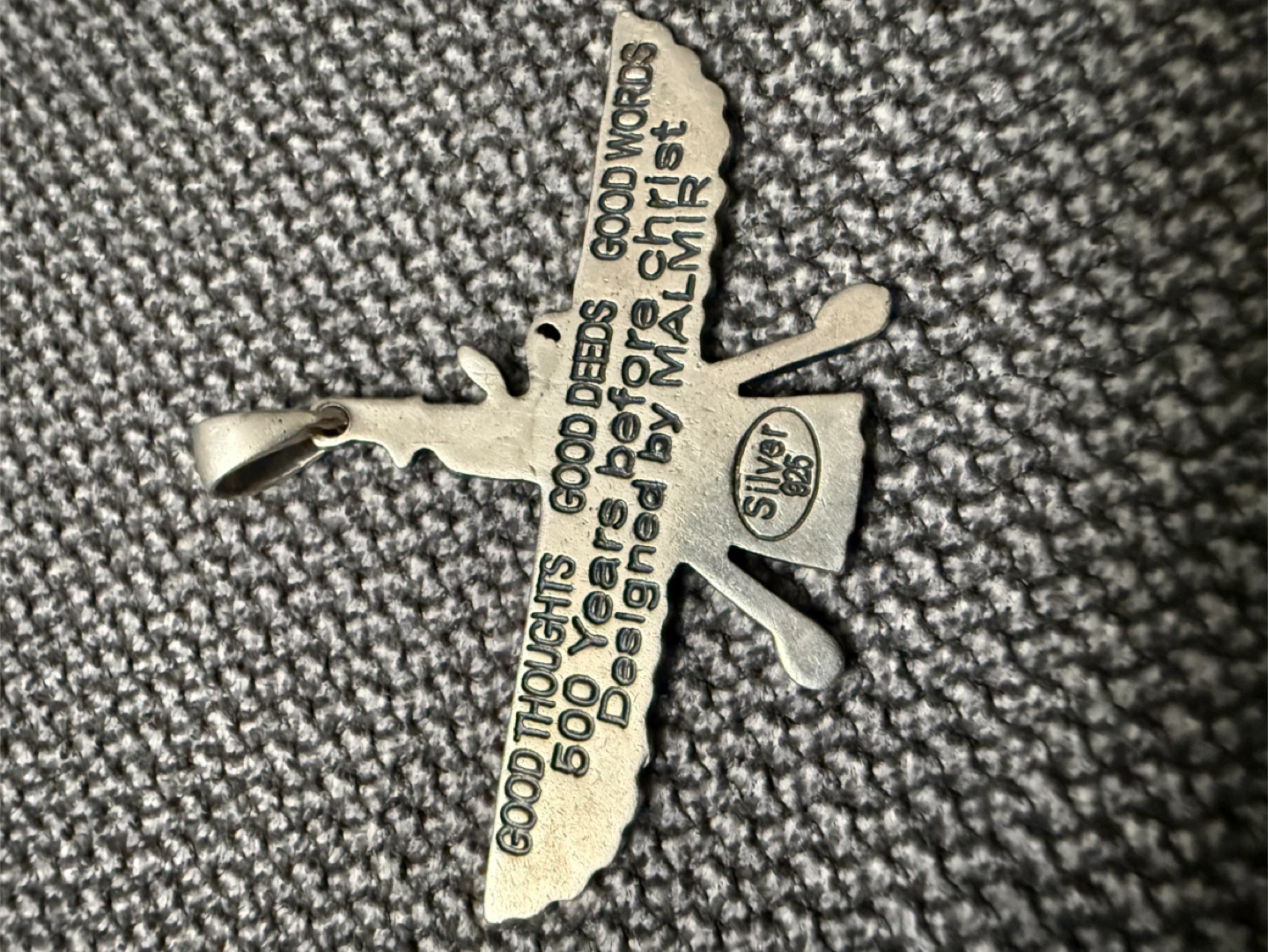 Silver Faravahar Pendant "Good Thoughts, Good Words, Good Deeds" - photo 5