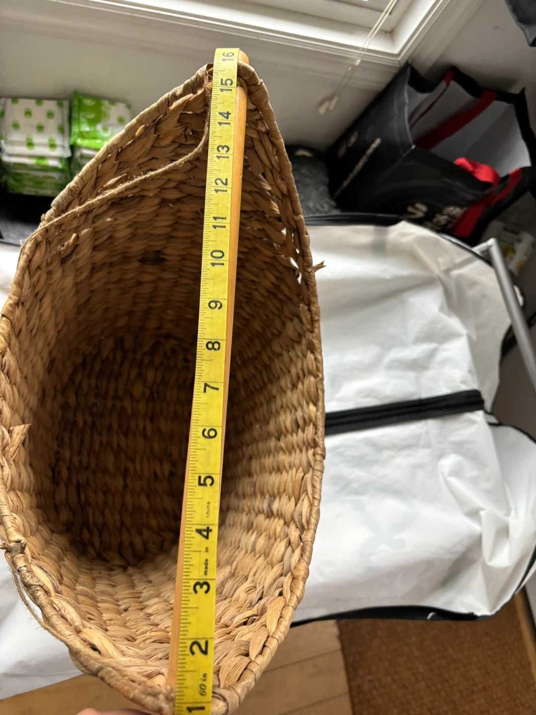 Woven Hyacinth Basket with Wooden Handle - photo 4