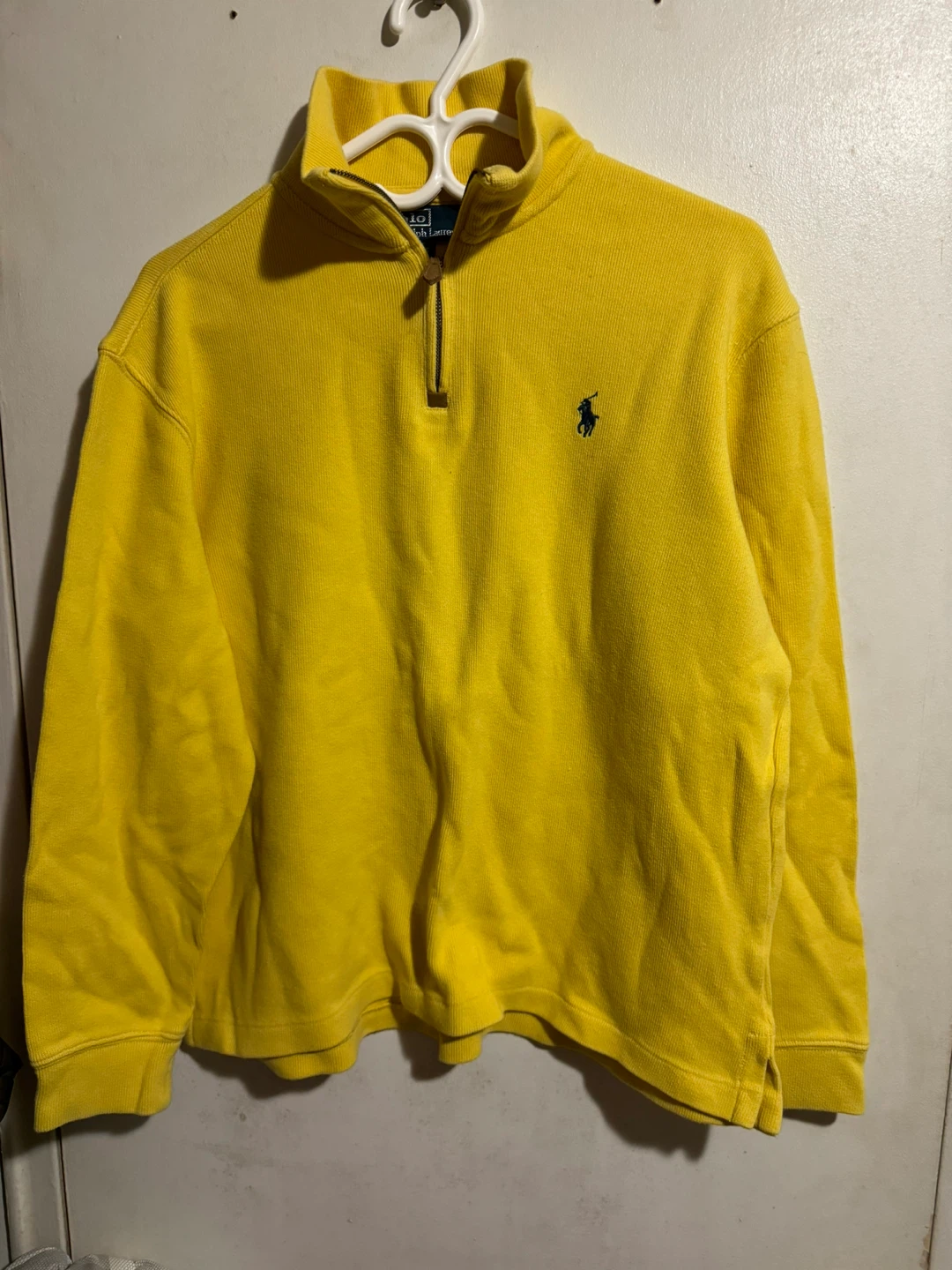 Yellow Polo Ralph Lauren 1/4 Zip Sweatshirt - Medium