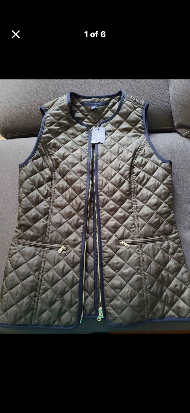 Tommy Hilfiger Quilted Vest Women's XS Olive Green
