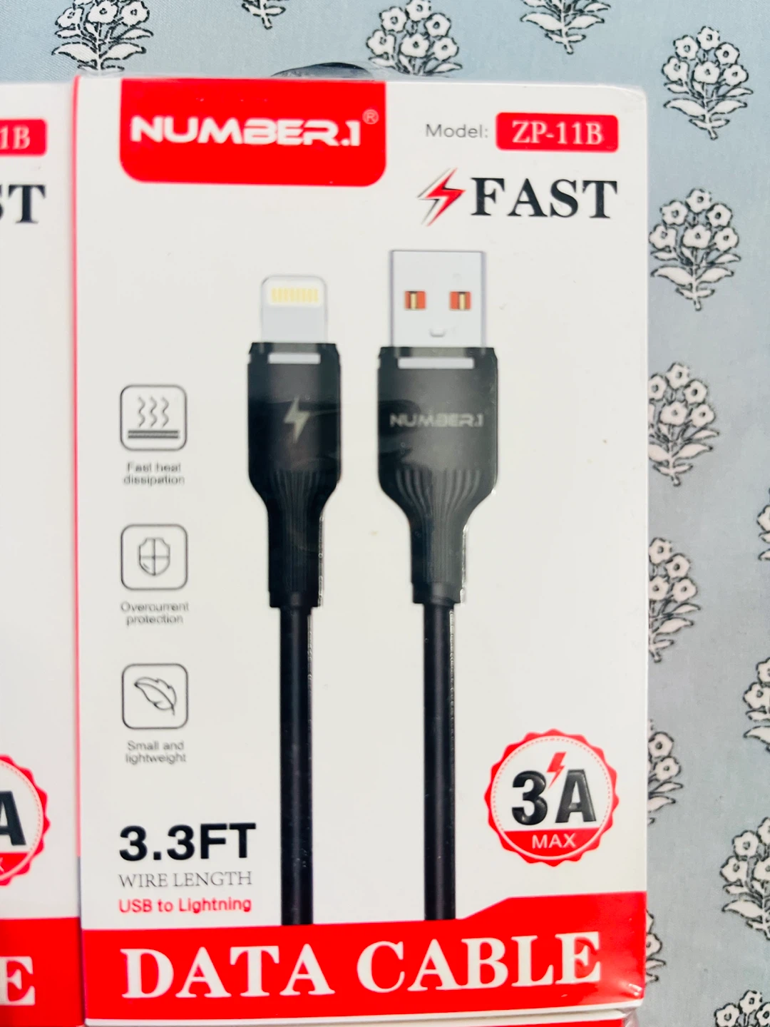 NUMBER.1 ZP-11B Fast Data Cable - 3.3ft USB to Lightning - photo 2
