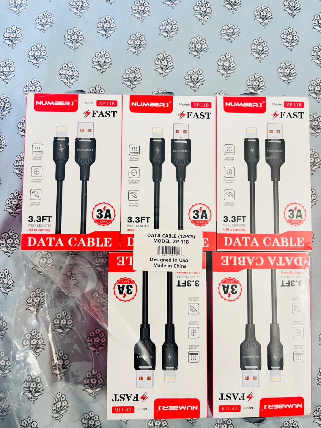 NUMBER.1 ZP-11B Fast Data Cable - 3.3ft USB to Lightning