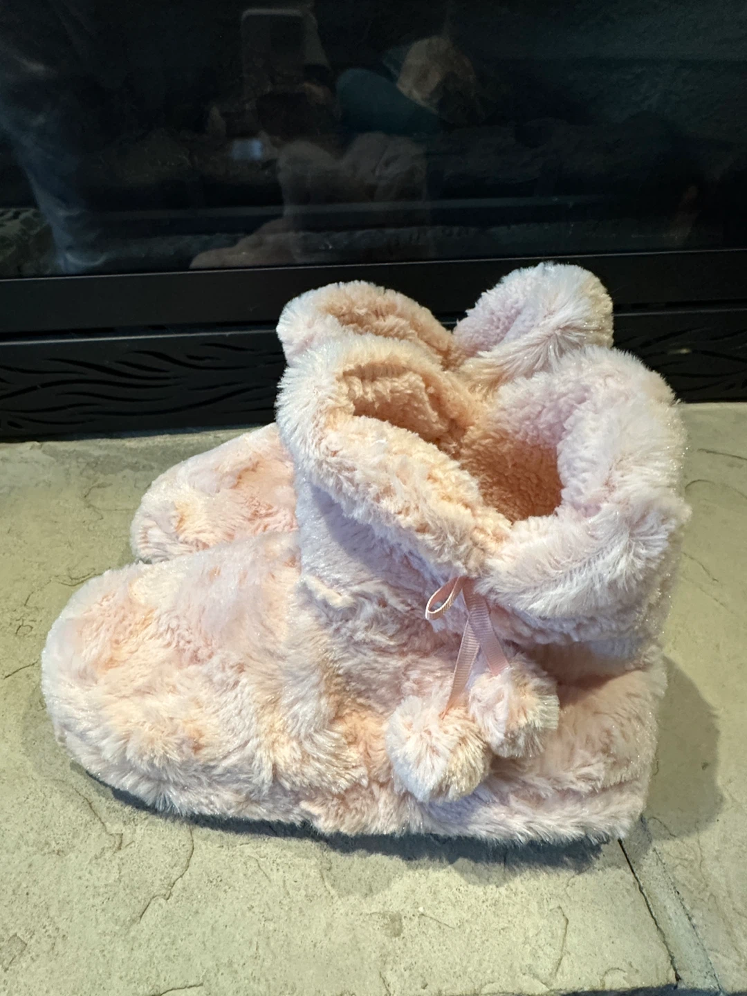 Pink Fuzzy Bootie Slippers Size 40/41