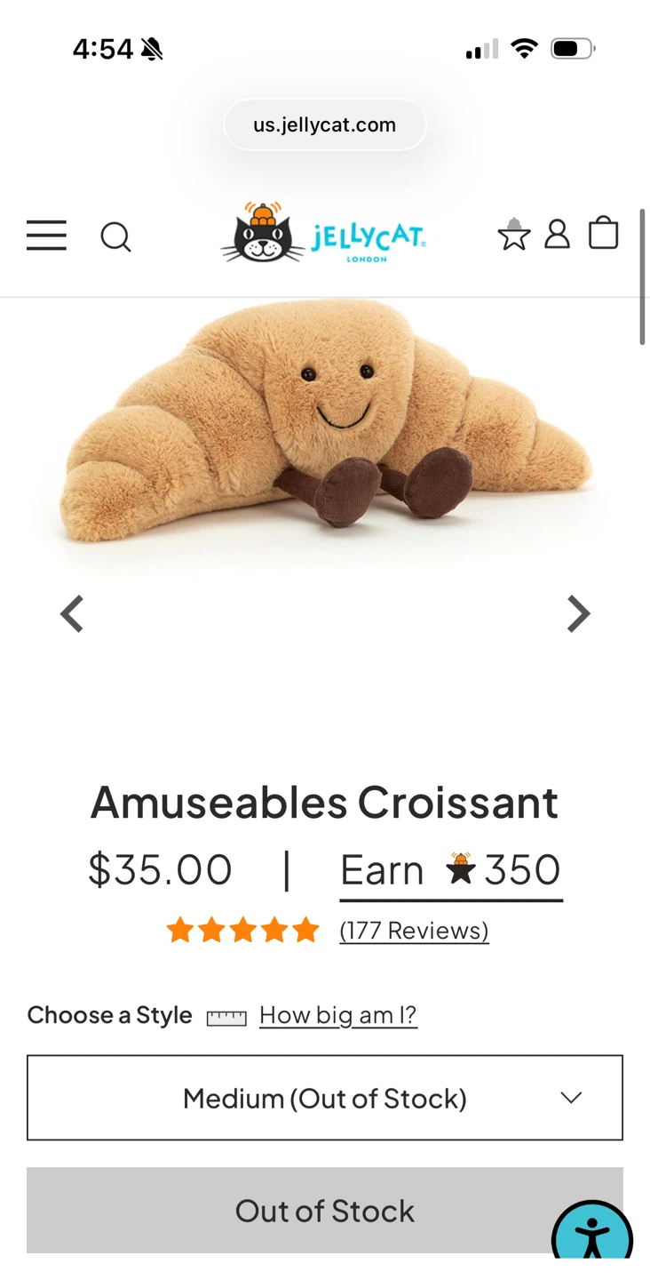 Jellycat Amuseables Croissant - Medium - photo 4