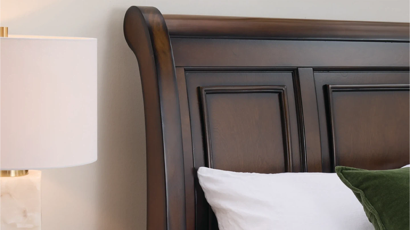 Brown Cherry Queen Sleigh Platform Storage Bed Frame - photo 4