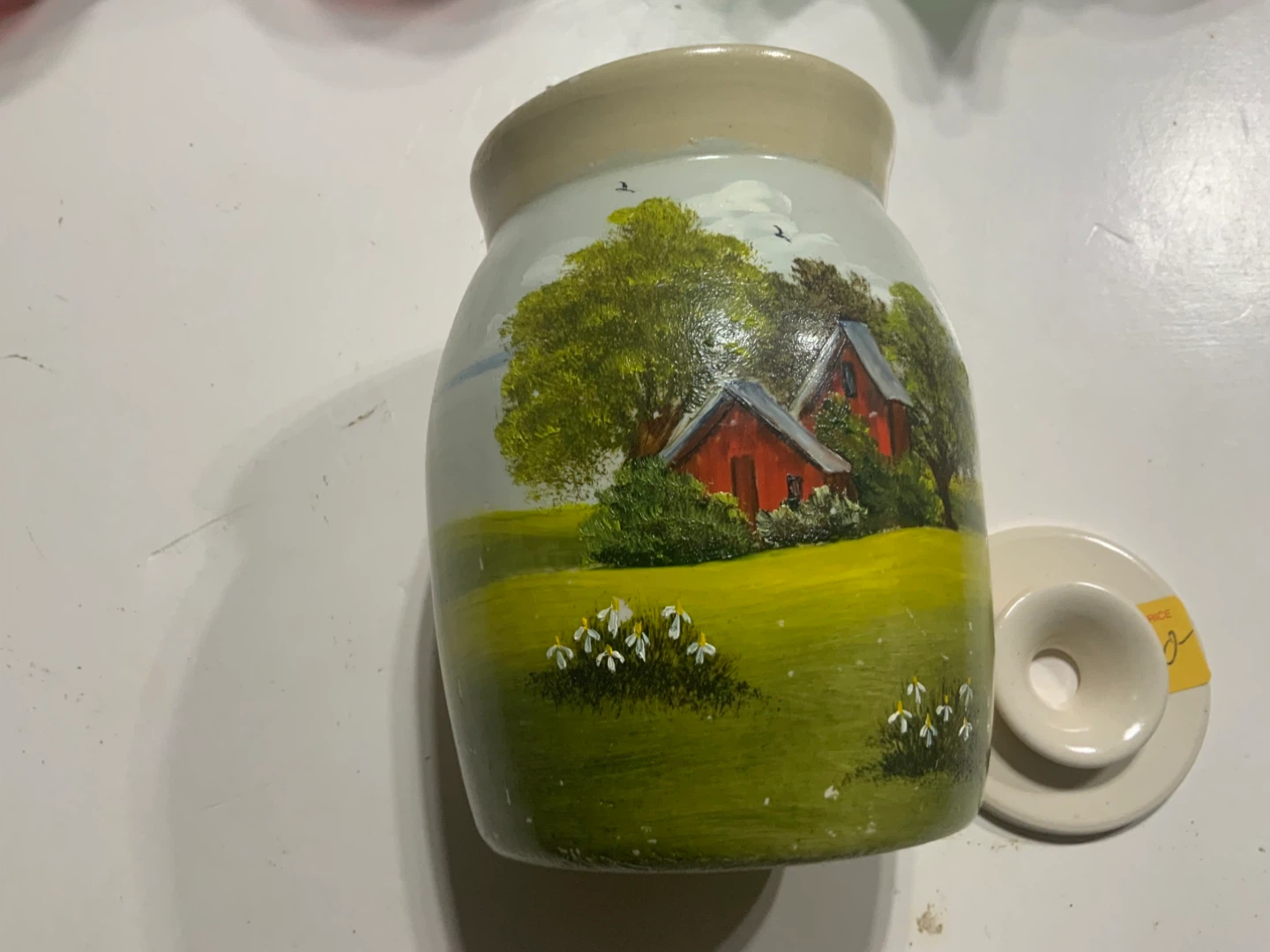 Hand-Painted Ceramic Jar with Lid