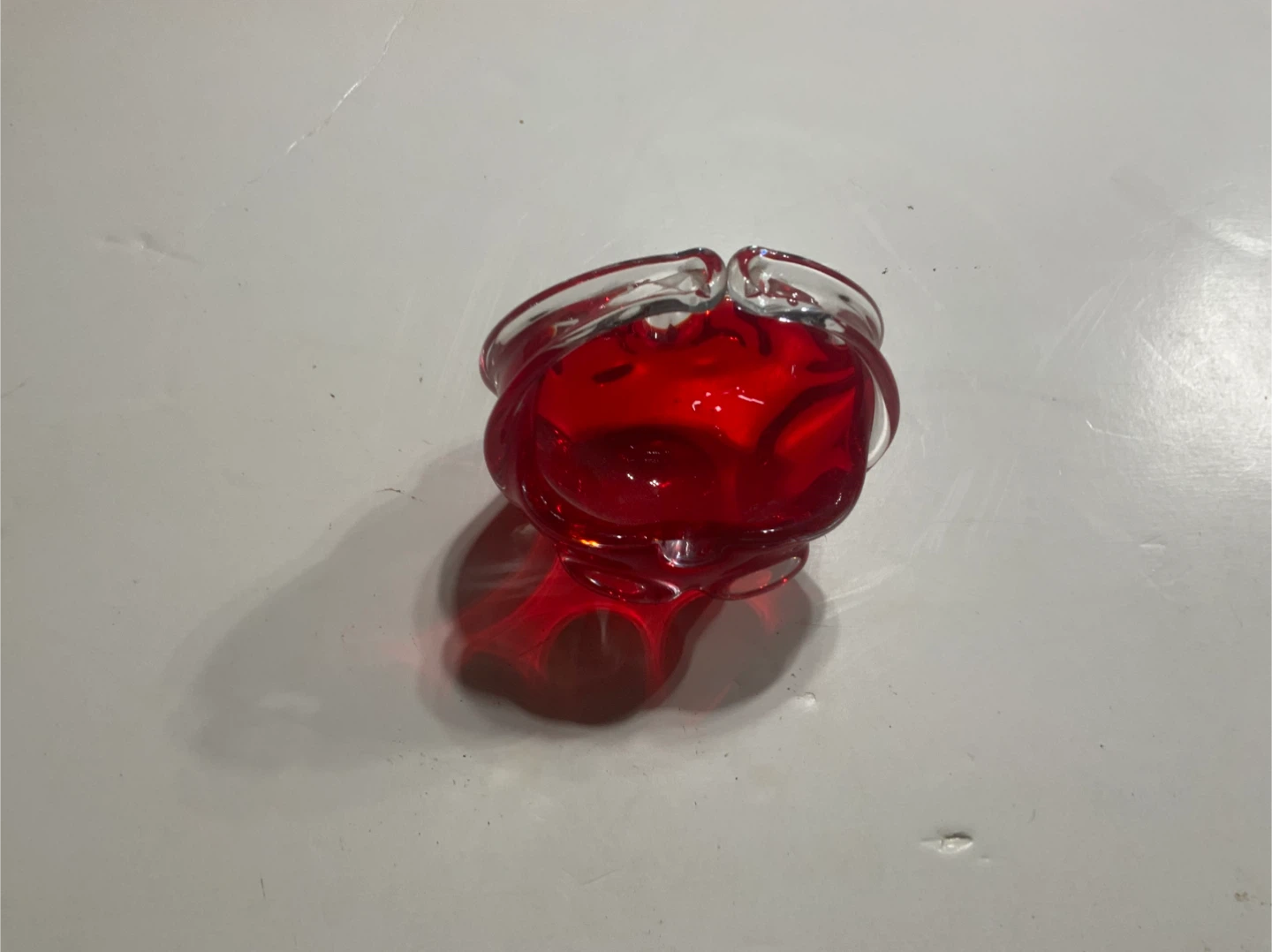 Red Glass Basket - photo 2