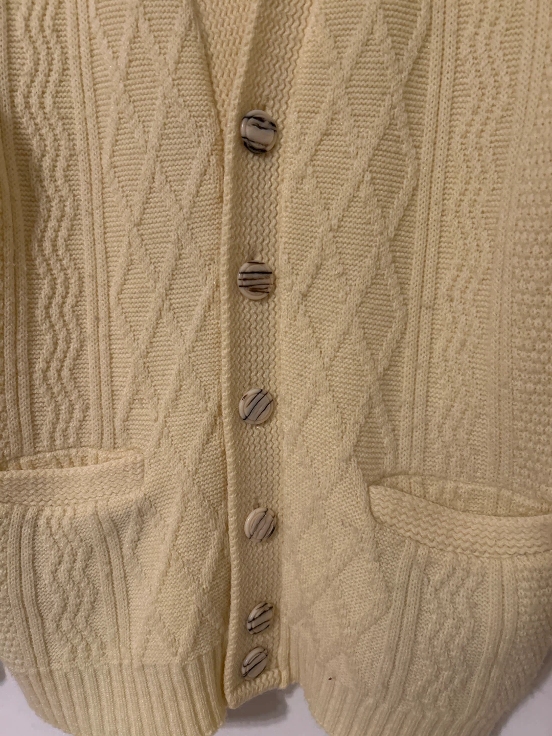 Butter Yellow Cable Knit Cardigan - photo 3