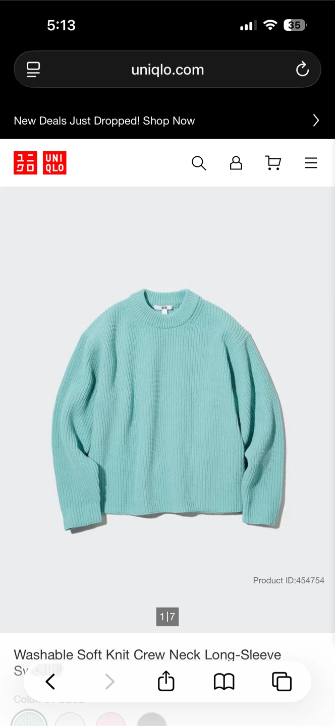 UNIQLO Aquamarine Crewneck Sweater - Size S - photo 3