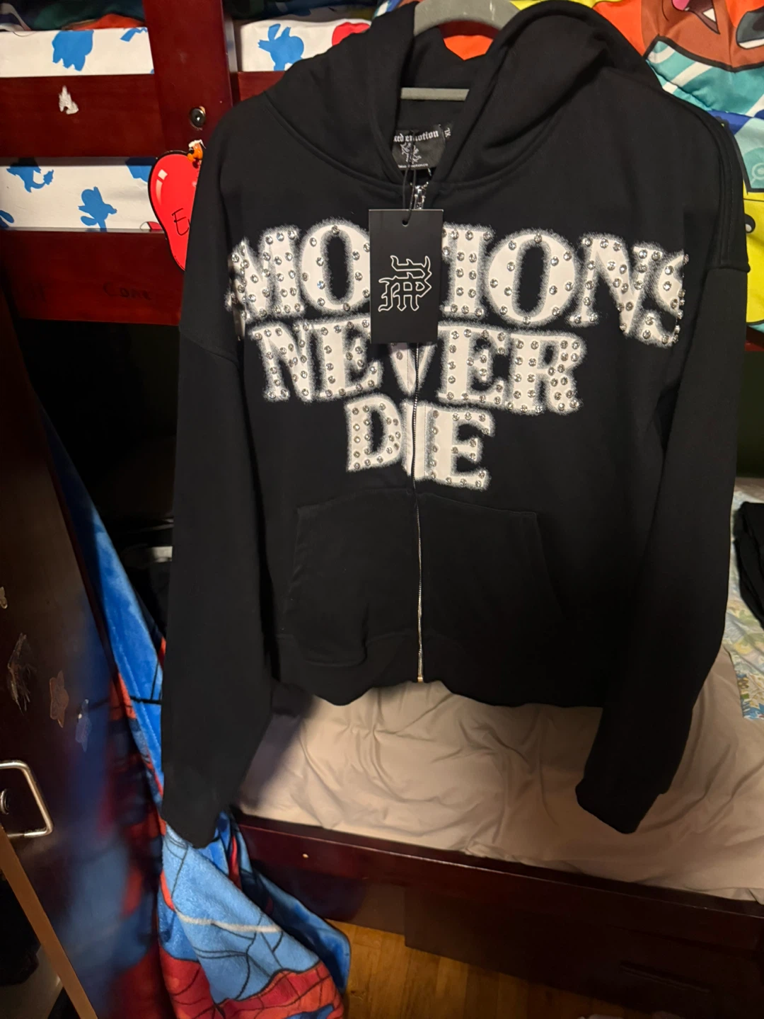 Mixed Emotion "NO HODL NEVER DIE" Zip-Up Hoodie XL