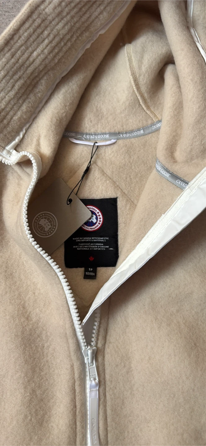 Canada Goose Fleece Zip-Up Hoodie Beige Small - photo 2