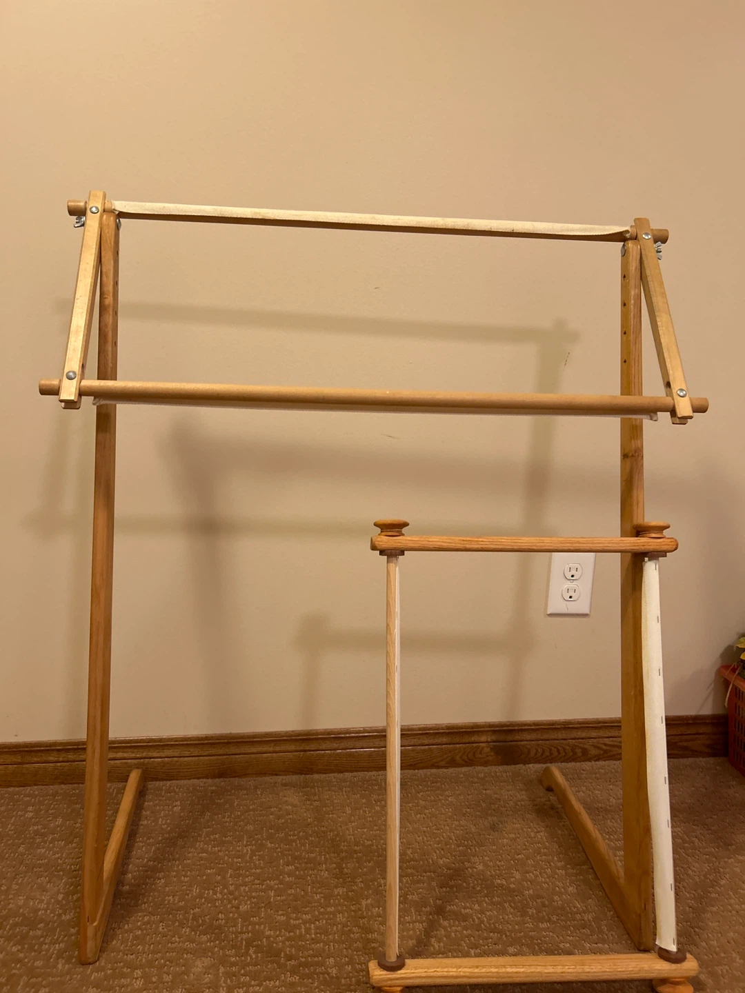 Wooden CrossStitch: Embroidery Hoop Stand with Smaller Hoop