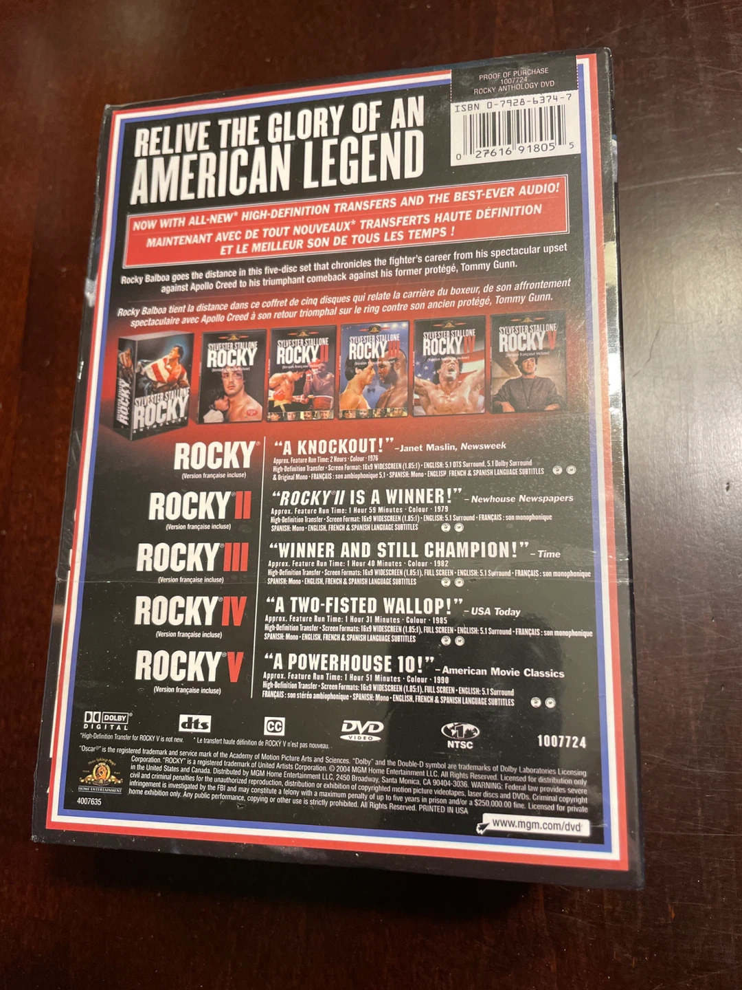 Rocky Anthology DVD Box Set BNIB - photo 2