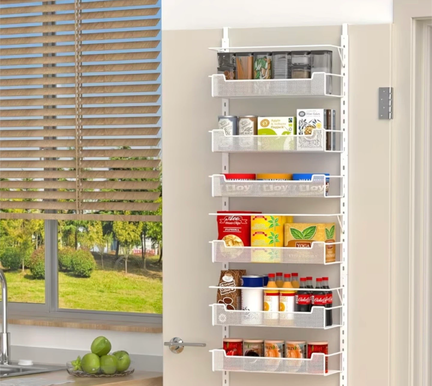 White Over-the-Door 8-Tier Mesh Basket Organizer