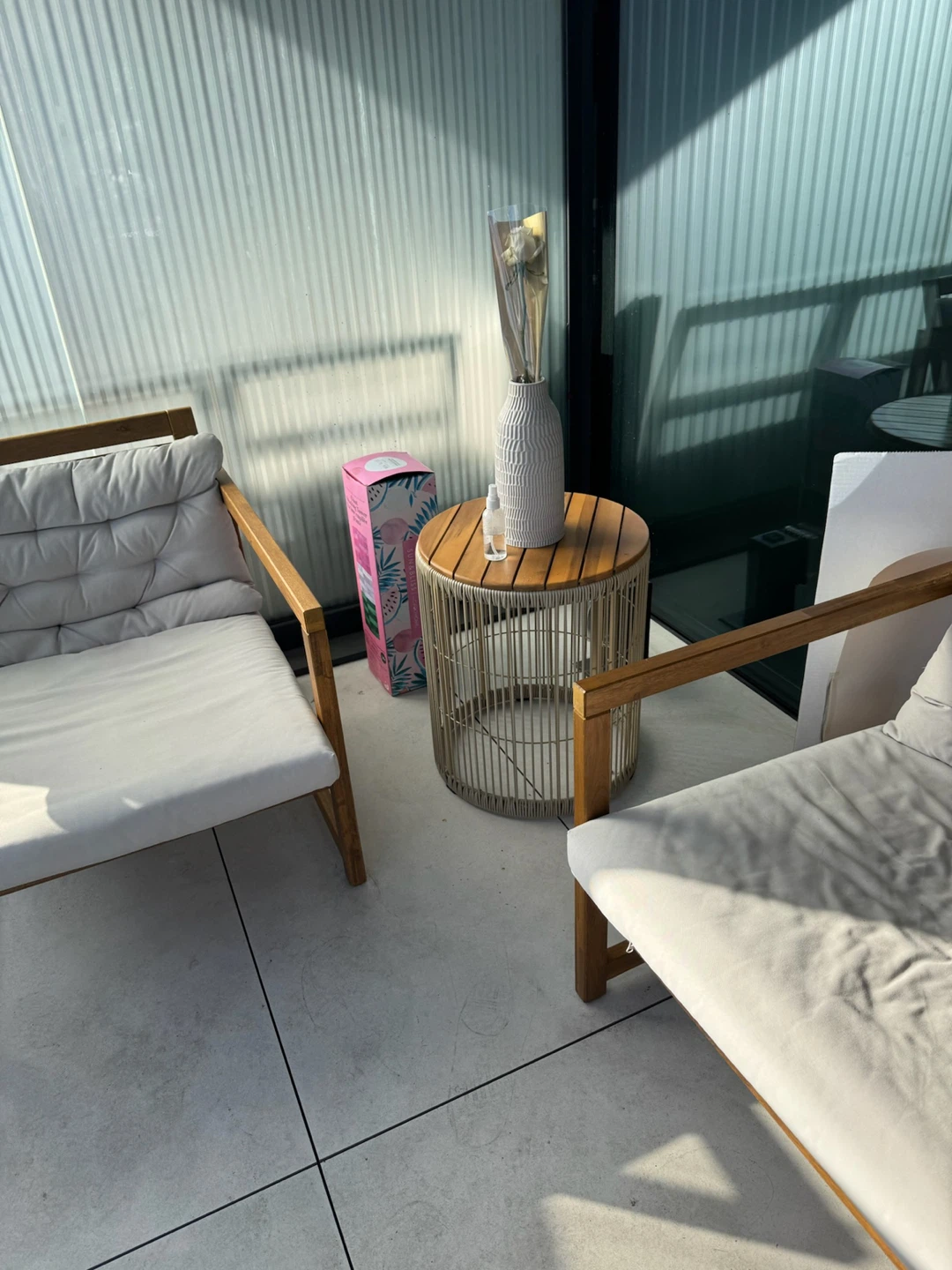 Wooden Armchair with White Cushions - photo 2