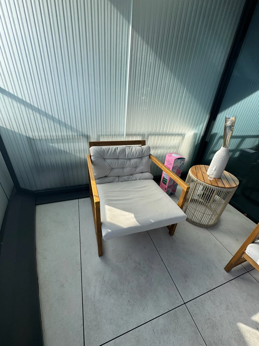 Wooden Armchair with White Cushions - photo 4