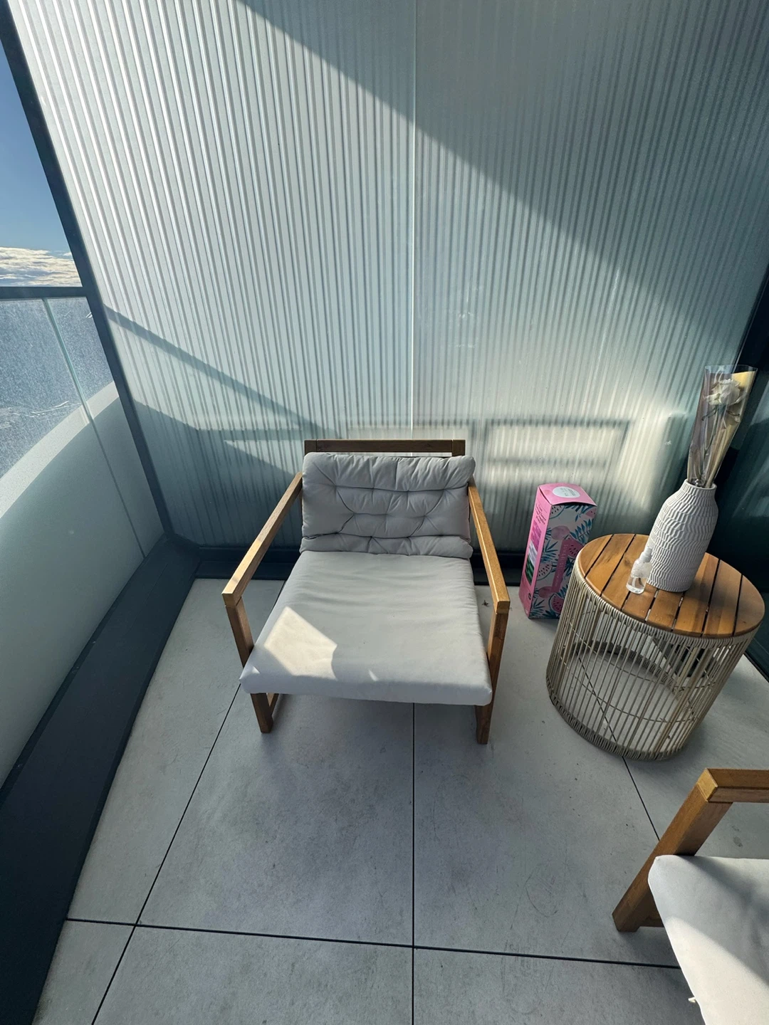 Wooden Armchair with White Cushions - photo 5