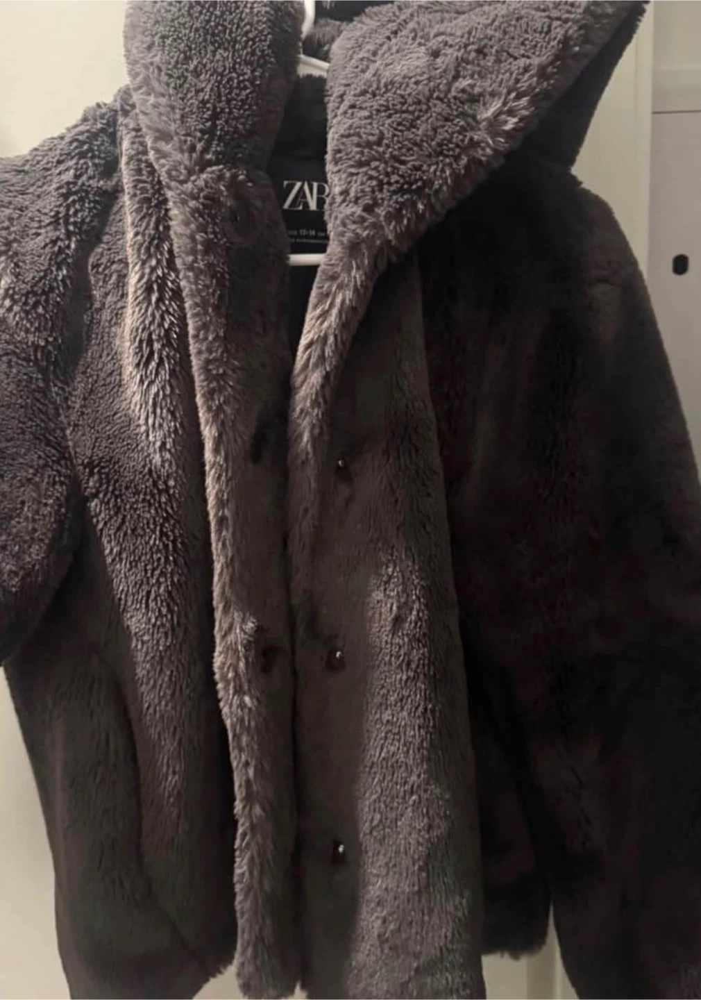 Zara Faux Fur Hooded Jacket - brown - photo 2