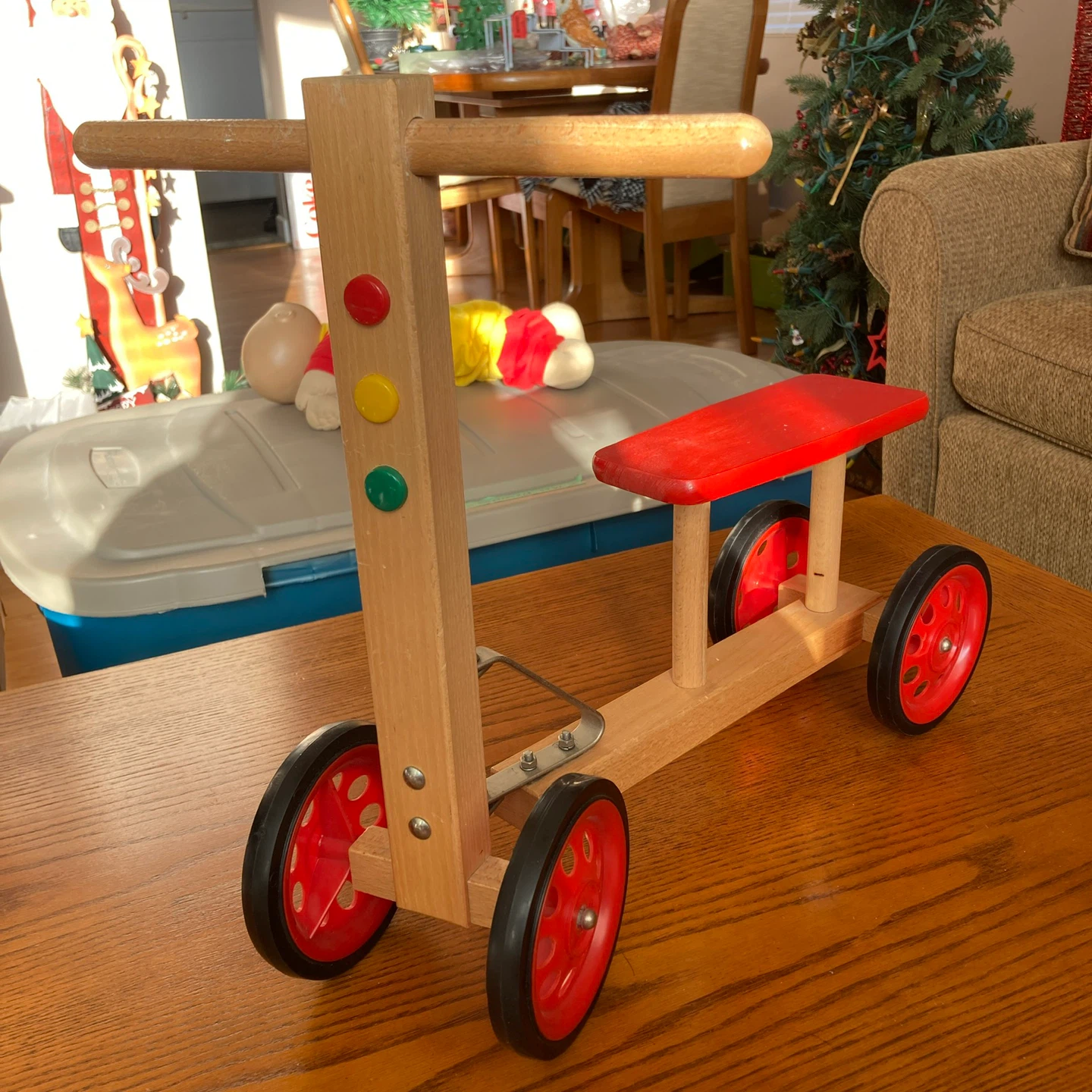 Wooden Ride-On Toy Scooter display or for doll