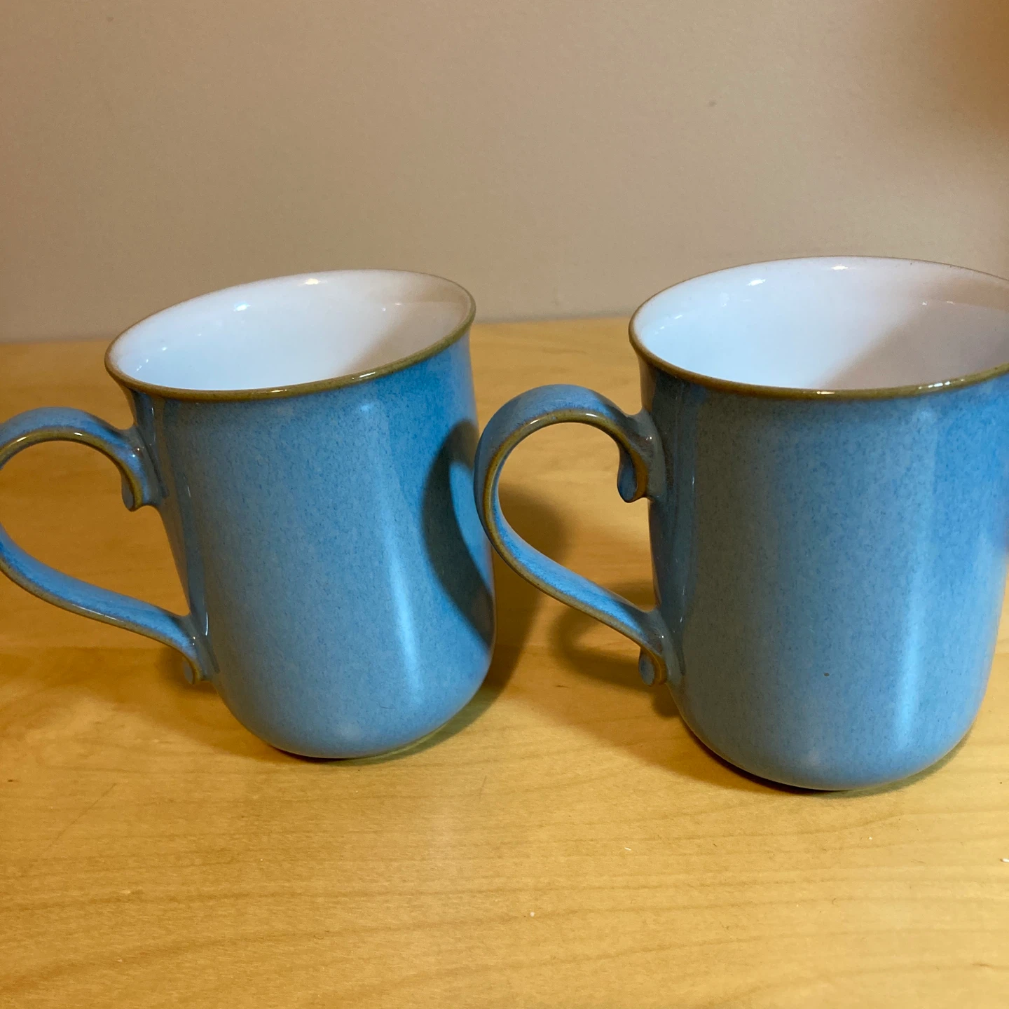 Denby England Blue Stoneware Coffee Mugs and Sugar Bowl Set - photo 2
