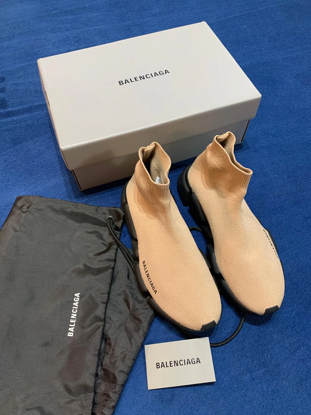 Balenciaga Speed Trainer Sock Sneakers Beige Size 39US Unisex. - photo 4