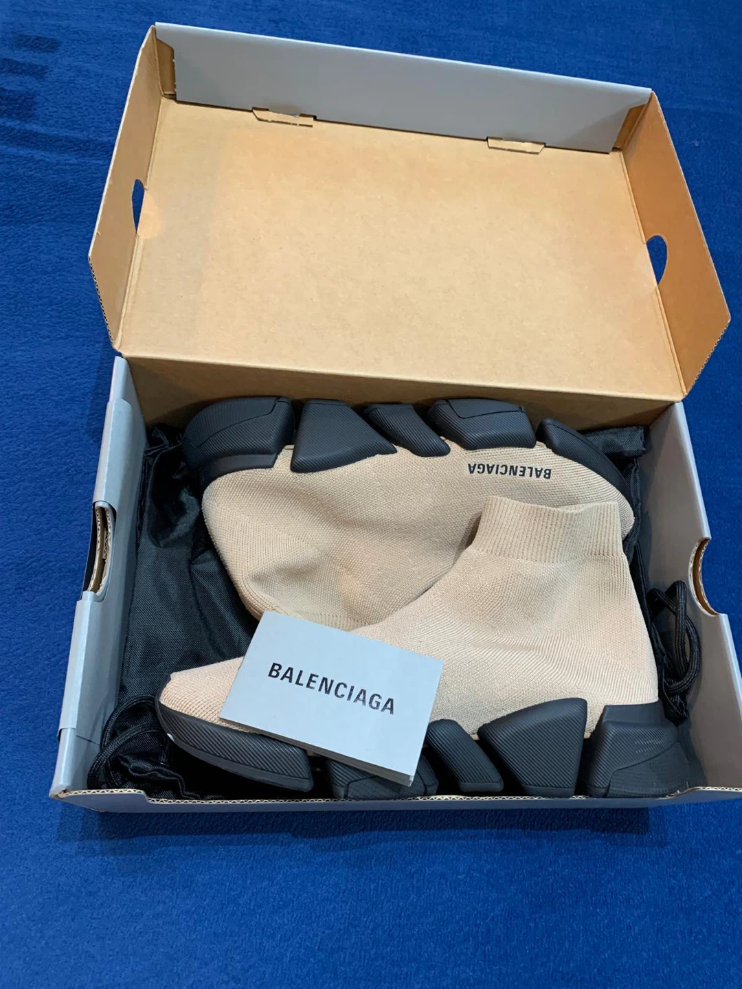 Balenciaga Speed Trainer Sock Sneakers Beige Size 39US Unisex. - photo 3