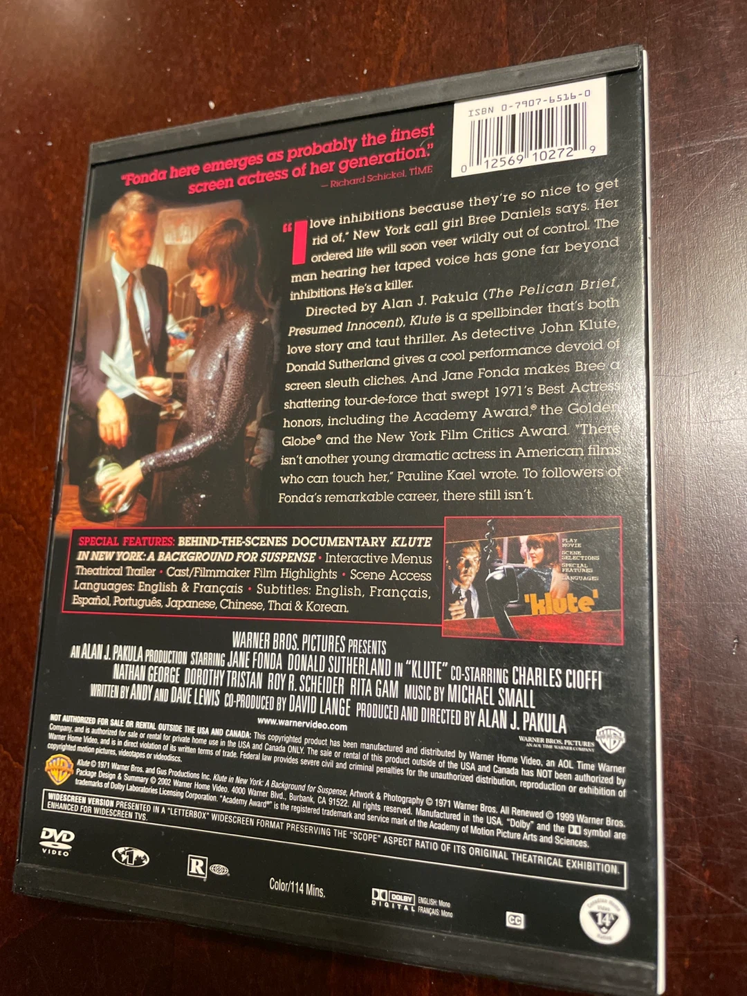 Klute DVD - Jane Fonda, Donald Sutherland - photo 2