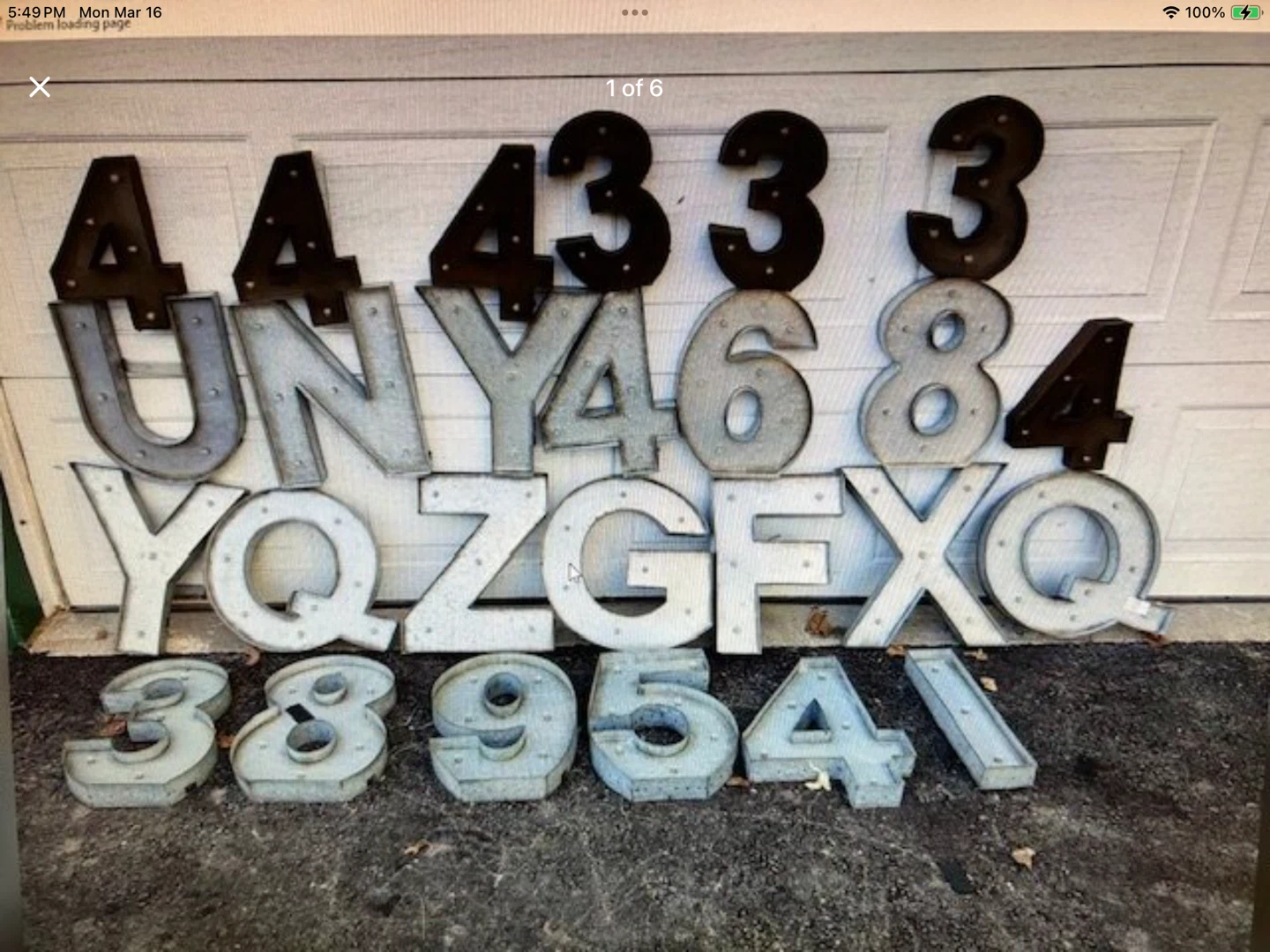 Galvanized Metal Marquee Letter Light - F