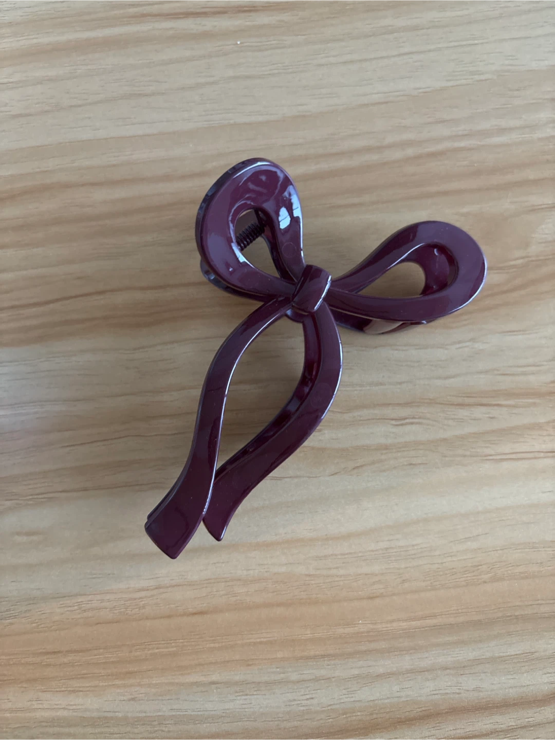 Maroon Bow Hair Claw Clip