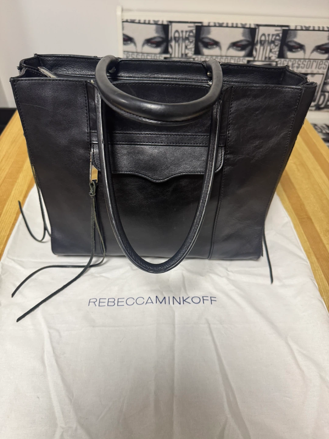 Rebecca Minkoff Black Leather Tote Bag